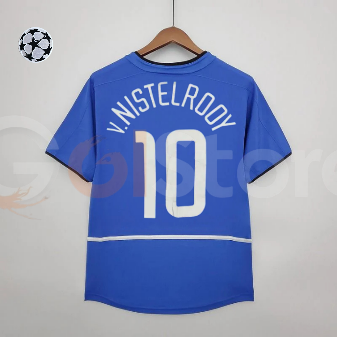 Manchester United 2002-2004 Retro Home Short Sleeve Jersey #10 Van Nistelrooy Personalized UCL Rare