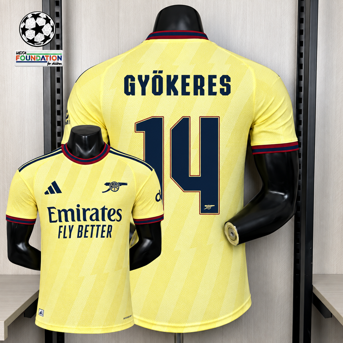 Arsenal FC 2026-27 Third Player Version Jersey | Gyökeres #14 | UCL Patch | Sizes S–3XL
