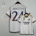 2023/24 Real Madrid Player Version Home White Jersey #24 Arda Guler UCL Personalized