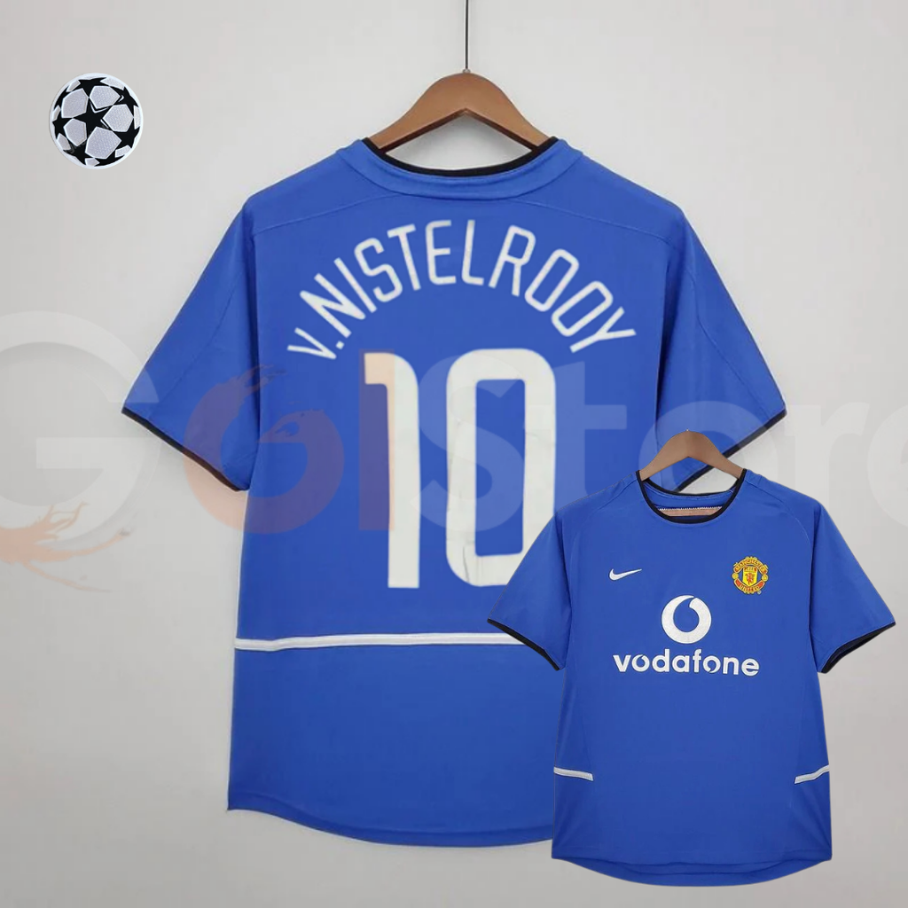 Manchester United 2002-2004 Retro Home Short Sleeve Jersey #10 Van Nistelrooy Personalized UCL Rare
