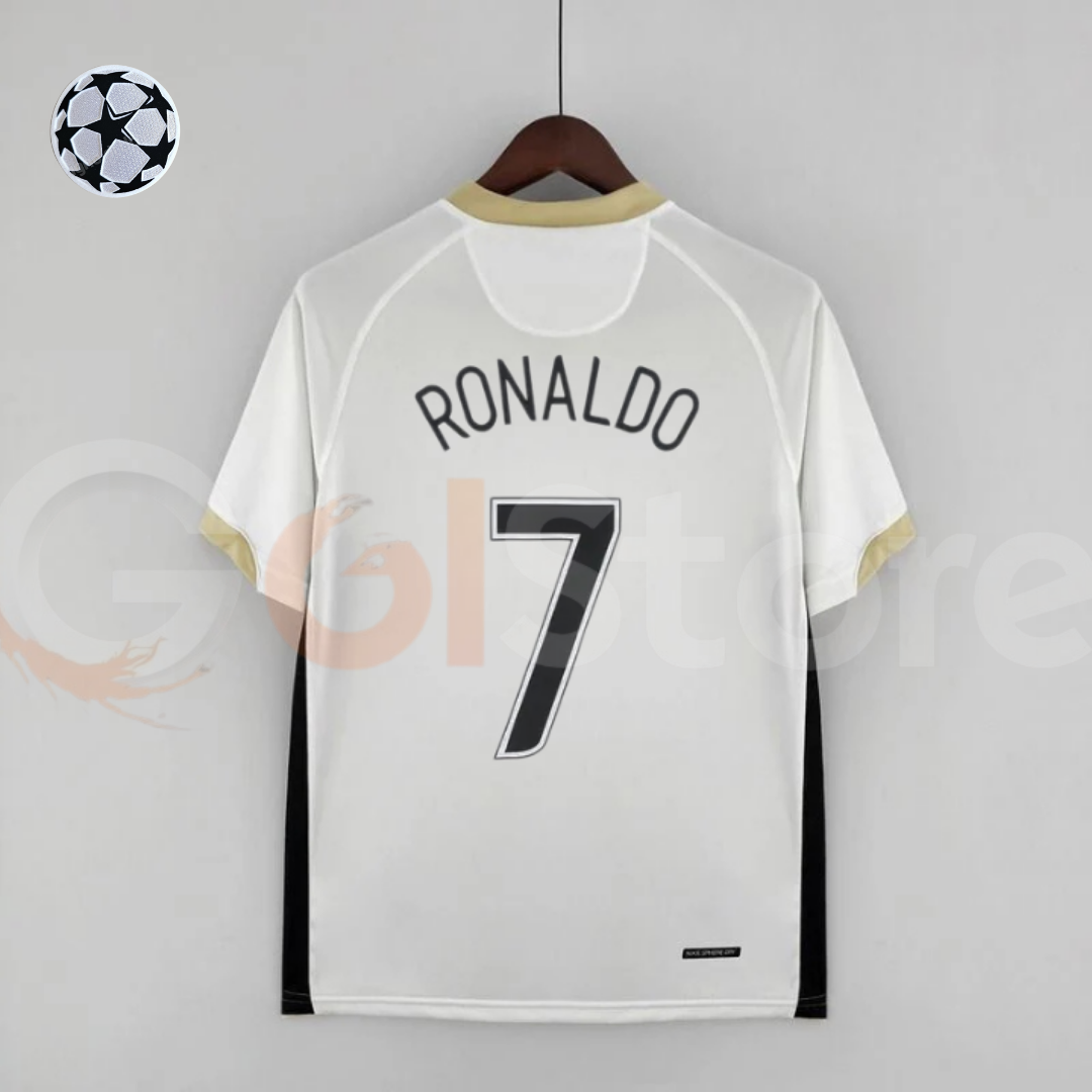 Manchester United 2006-2007 Retro Away Short Sleeve Jersey #7 Ronaldo Personalized UCL Rare