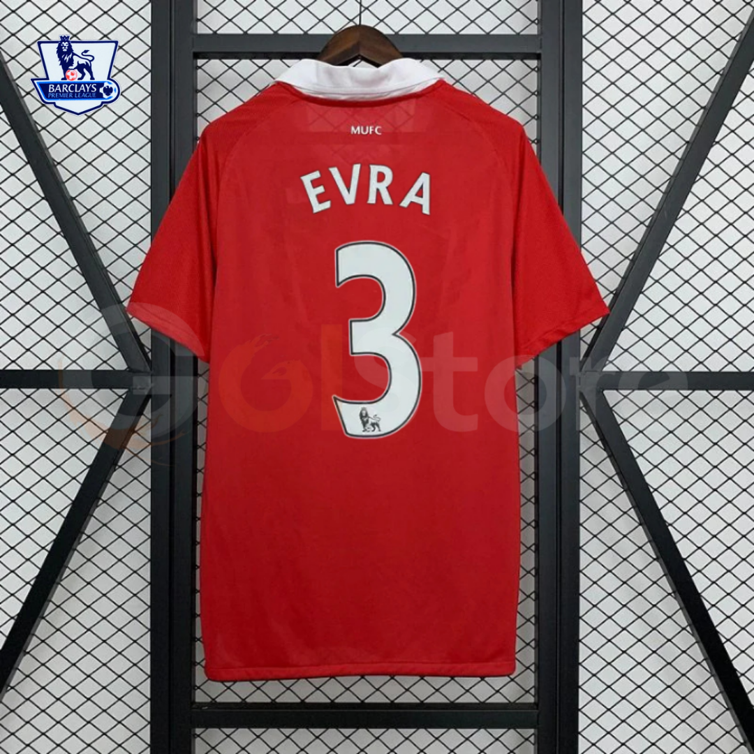 Manchester United 2010-2011 Retro Home Short Sleeve Jersey #3 Evra Personalized PL Rare