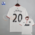 Manchester United 2013-2014 Retro White Away Short Sleeve Jersey #20 Van Persie Personalized PL Rare