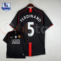 Manchester United 2007-2008 Retro Away Short Sleeve Jersey #5 Ferdinand Personalized PL UCL Rare