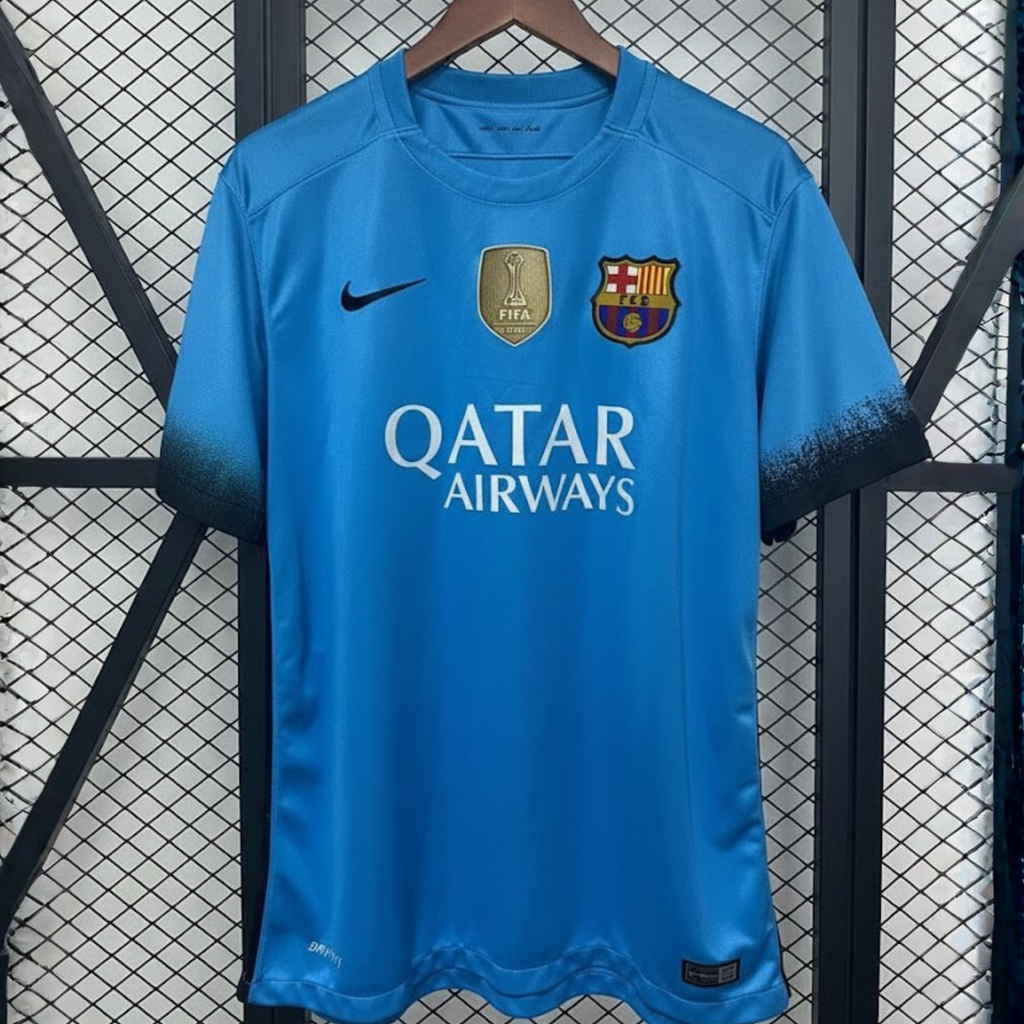 FC Barcelona 2015-16 Retro Blue Away Jersey | #10 Lionel Messi | La Liga & UCL