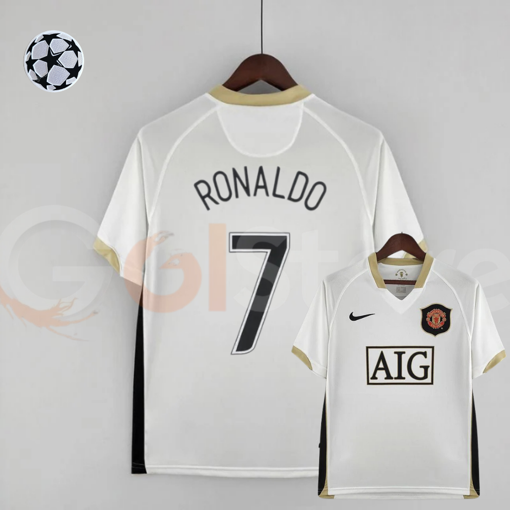 Manchester United 2006-2007 Retro Away Short Sleeve Jersey #7 Ronaldo Personalized UCL Rare