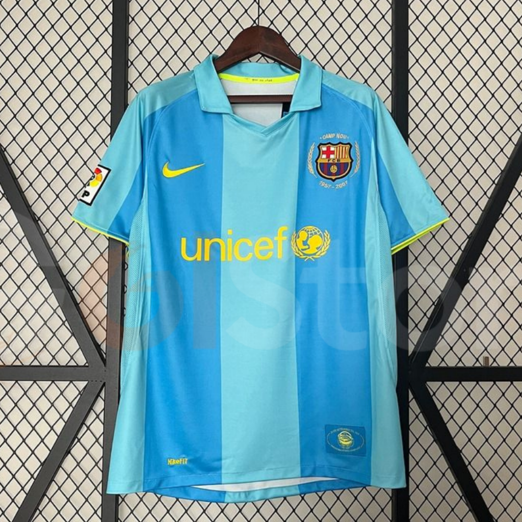 FC Barcelona 2007-08 Retro Blue Away Jersey | #14 Thierry Henry | La Liga