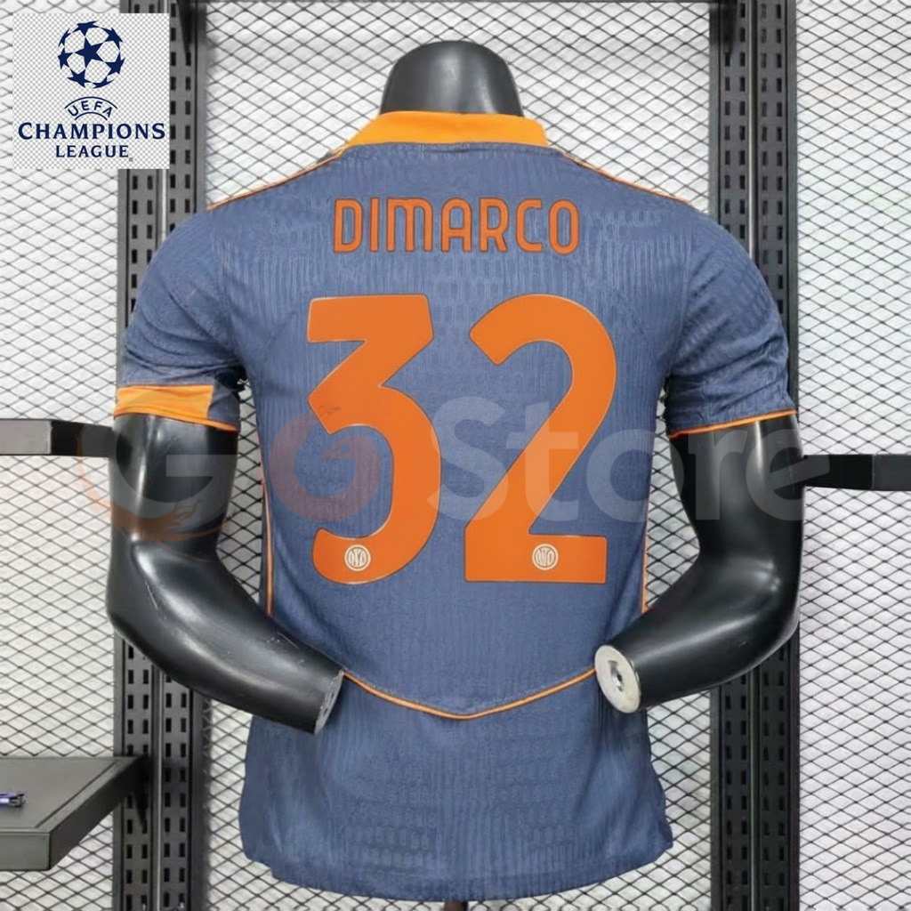 Inter Milan 2025-2026 Third Away Player Version Jersey #32 Dimarco UCL Patch Personalized S-3XL