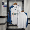 2006-2007 Liverpool Retro White Away Long Sleeve Jersey Personalized PL UCL Patch