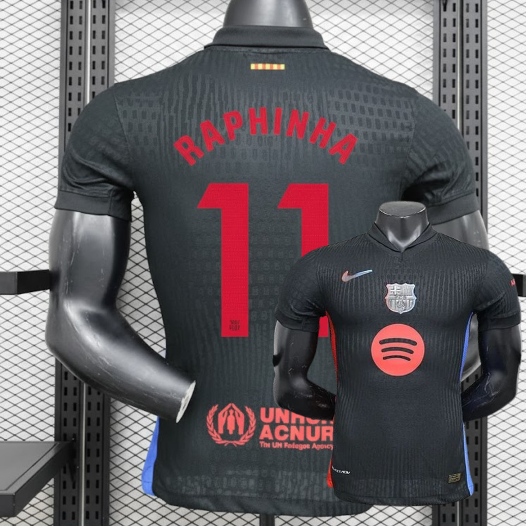 FC Barcelona 2024-25 Black Professional Jersey | #11 Raphinha | La Liga