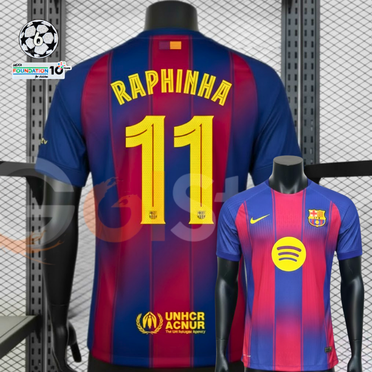 FC Barcelona 2025-26 Home Professional Jersey | #11 Raphinha | UCL