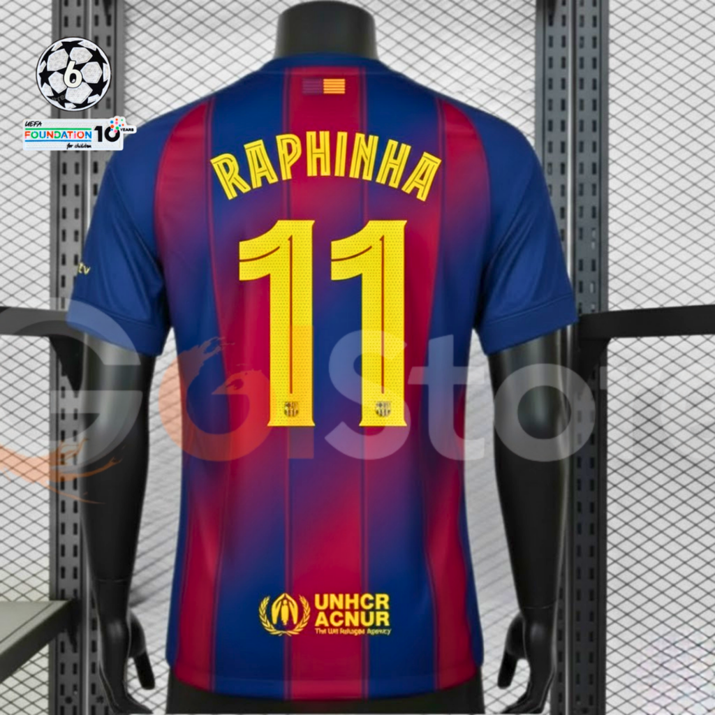 FC Barcelona 2025-26 Home Professional Jersey | #11 Raphinha | UCL