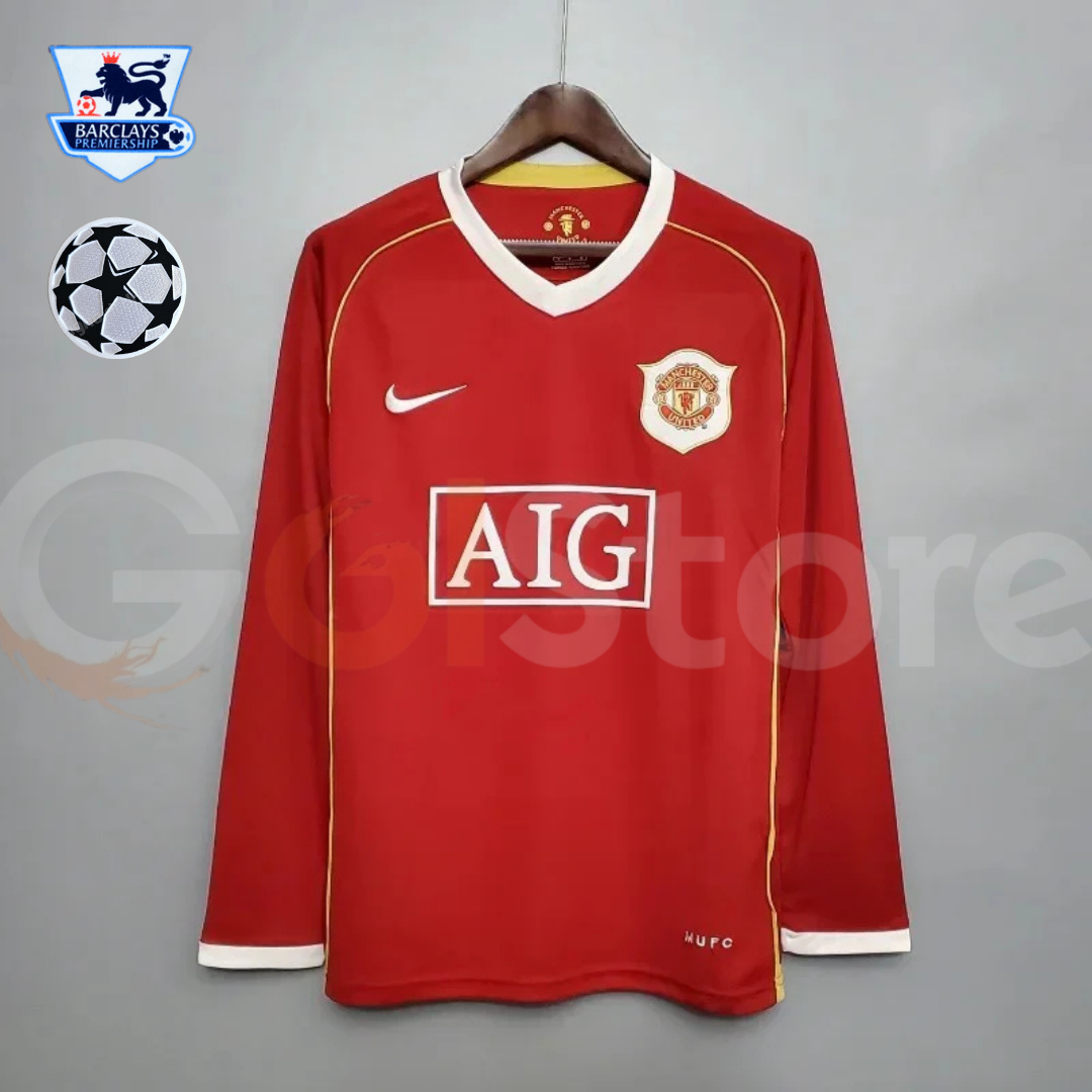 Manchester United 2006-2007 Retro Home Long Sleeve Jersey UCL PL Personalized Rare