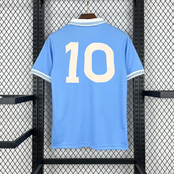 SSC Napoli 1986-1987 Retro Home Short Sleeve Jersey #10 Maradona Personalized Scudetto Rare
