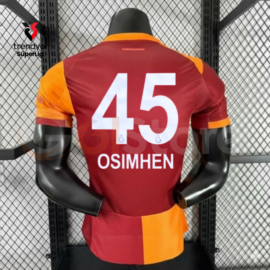 Galatasaray 2025/26 Home Jersey No.45 Osimhen – Professional Match Edition Short Sleeve Football Shirt S–2XL
