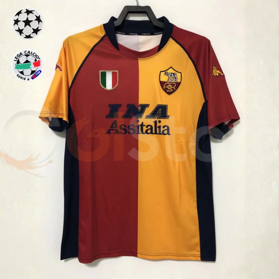 AS Roma 2000/01 Retro Home No.10 Totti Jersey – Serie A Champion Classic Short Sleeve Football Shirt S–2XL