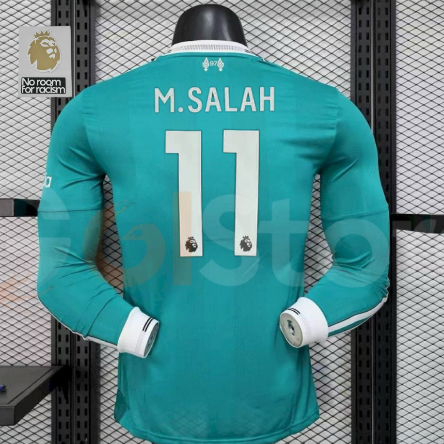 Liverpool 2025-2026 Professional Green Long Sleeve #11 Mohamed Salah Jersey – S-2XL