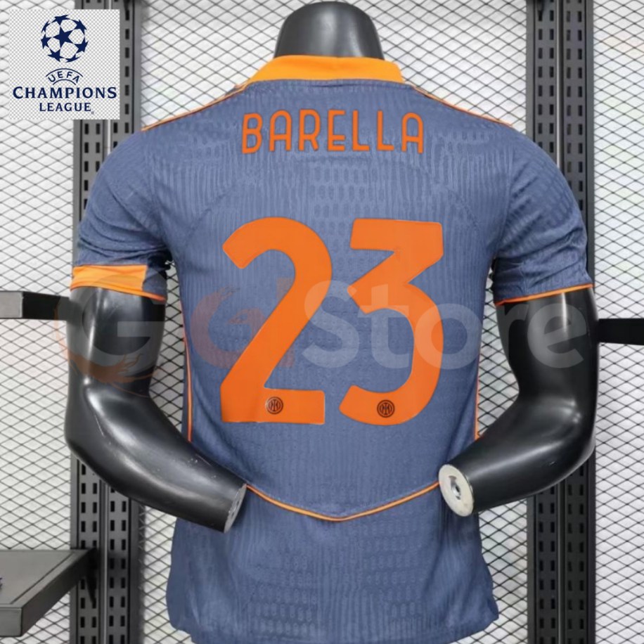 Inter Milan 2025-26 Third Away Jersey #23 Barella | Player Version | S–3XL | Fast Shipping