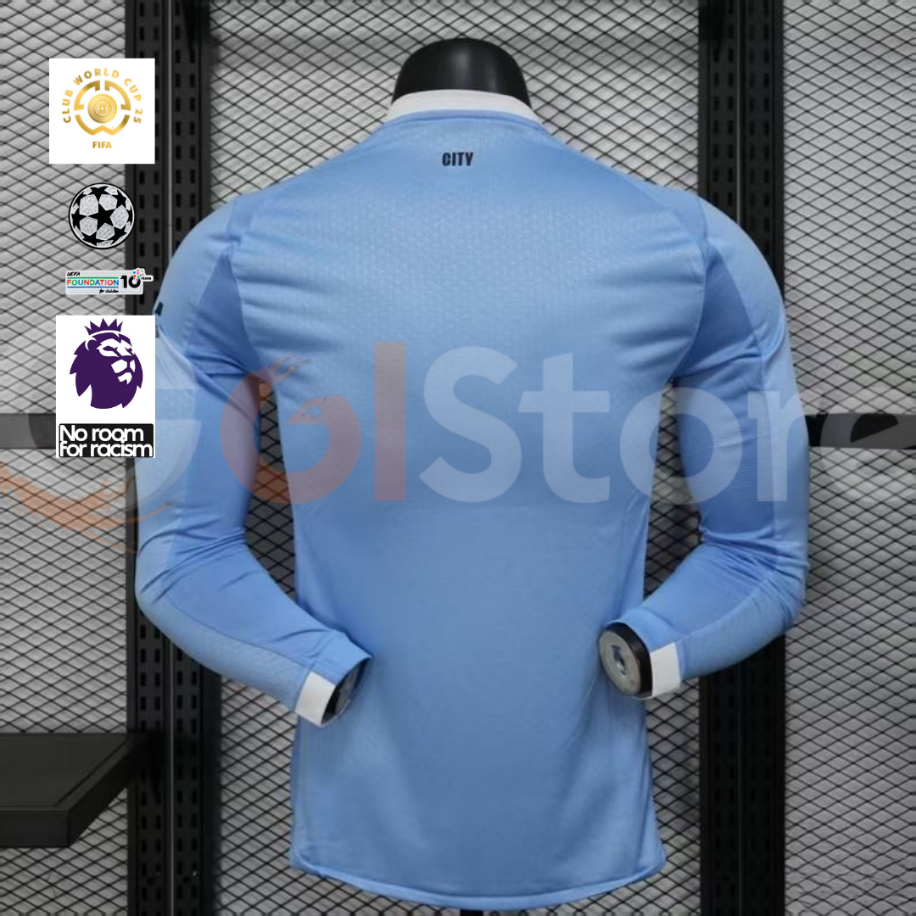 2025-26 Manchester City Home Long Sleeve Jersey | Official Style | S–3XL | Fast Shipping
