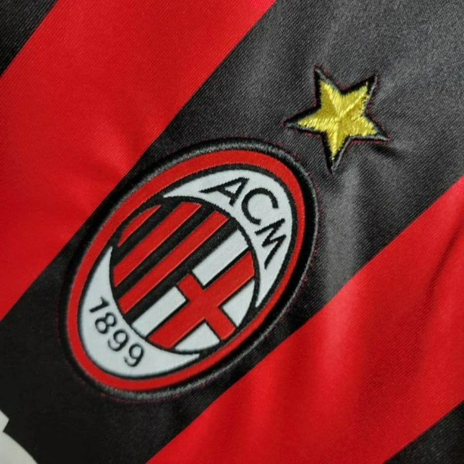 AC Milan 2006-07 Retro Home Jersey #3 Maldini Long Sleeve – Classic Serie A Kit