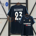 Real Madrid 2003 2004 Retro UCL Navy Blue David Beckham 23 Jersey Short Sleeve Football Shirt
