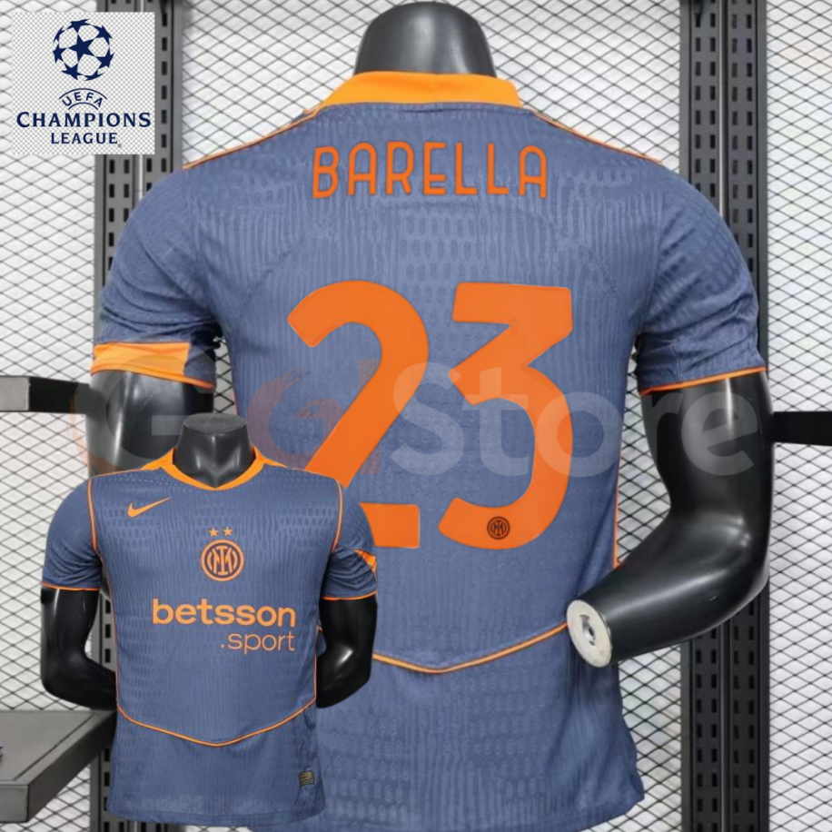 Inter Milan 2025-26 Third Away Jersey #23 Barella | Player Version | S–3XL | Fast Shipping