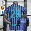 2025-26 Inter Milan Home Short Sleeve Jersey #28 Pavard – Black & Blue Stripes Player Version
