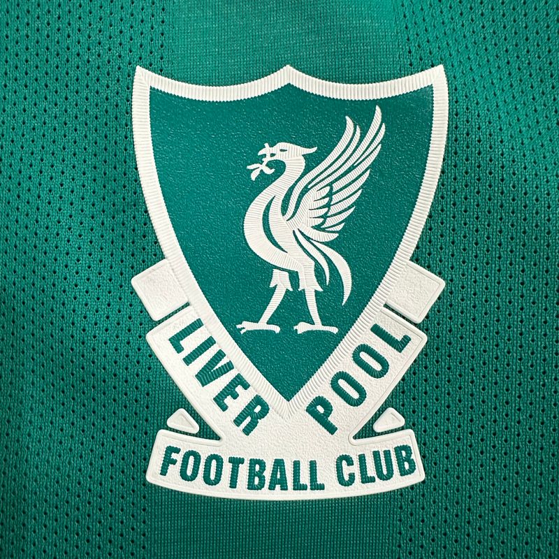 2025-2026 Liverpool Player Version Green Third Short Sleeve Jersey Personalized PL UCL Patch