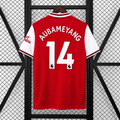 Arsenal FC 2019-2020 Retro Home Jersey | Pierre-Emerick Aubameyang #14 Men's Soccer Shirt - Short Sleeve Modern Heritage Edition with Optional Premier League Patches