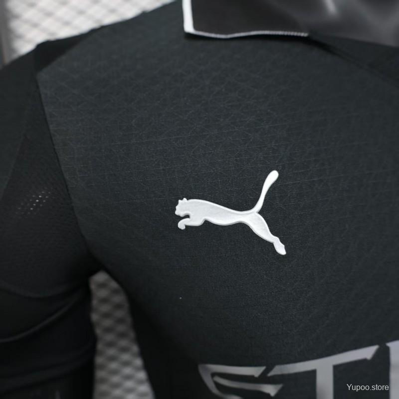 Man City 2025-26 Black Away Player Jersey