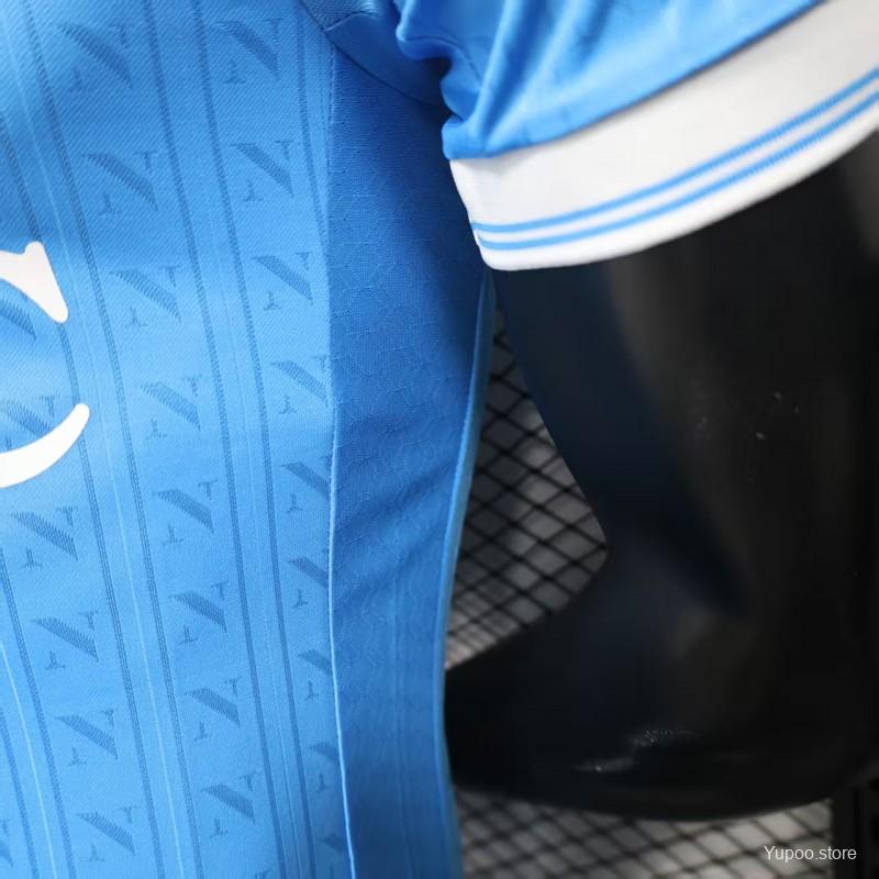 2025-2026 SSC Napoli Player Version Home Short Sleeve Jersey Personalized UCL Serie A Patch