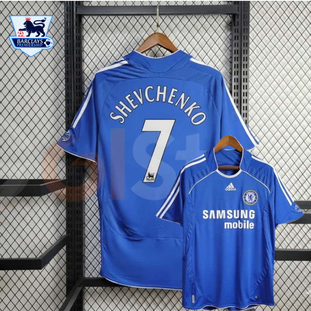 Chelsea FC 2006-2007 Retro Home Short Sleeve Jersey #7 Shevchenko Personalized PL Patch Rare