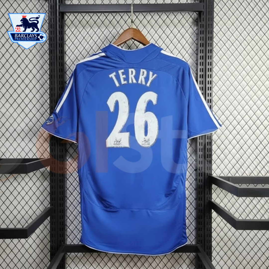 Chelsea FC 2006-2007 Retro Home Short Sleeve Jersey #26 Terry Personalized PL Patch Rare