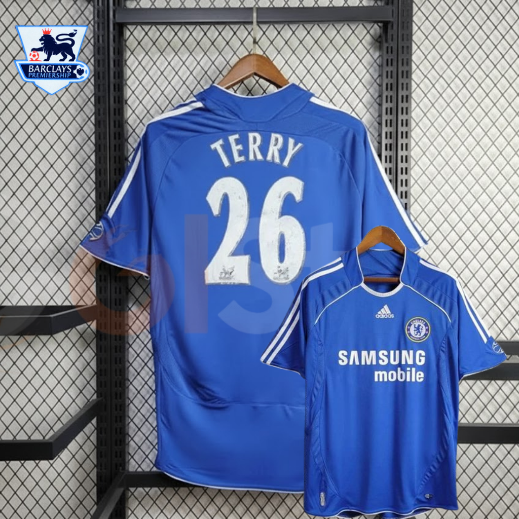 Chelsea FC 2006-2007 Retro Home Short Sleeve Jersey #26 Terry Personalized PL Patch Rare