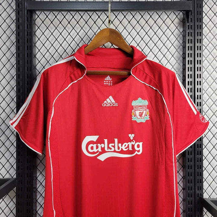 2006-2007 Liverpool Retro Red Home Short Sleeve Jersey Personalized PL UCL Patch