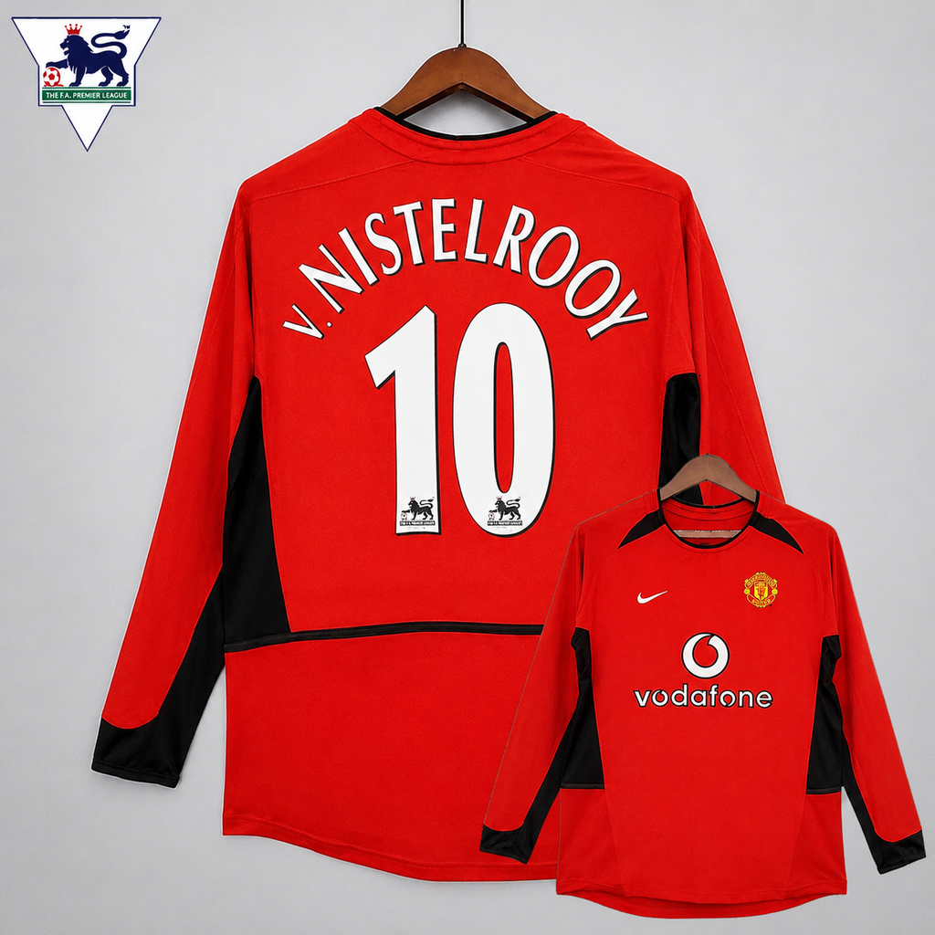 Manchester United 2002 2004 Retro Home Ruud Van Nistelrooy 10 Long Sleeve Jersey Classic Football Shirt
