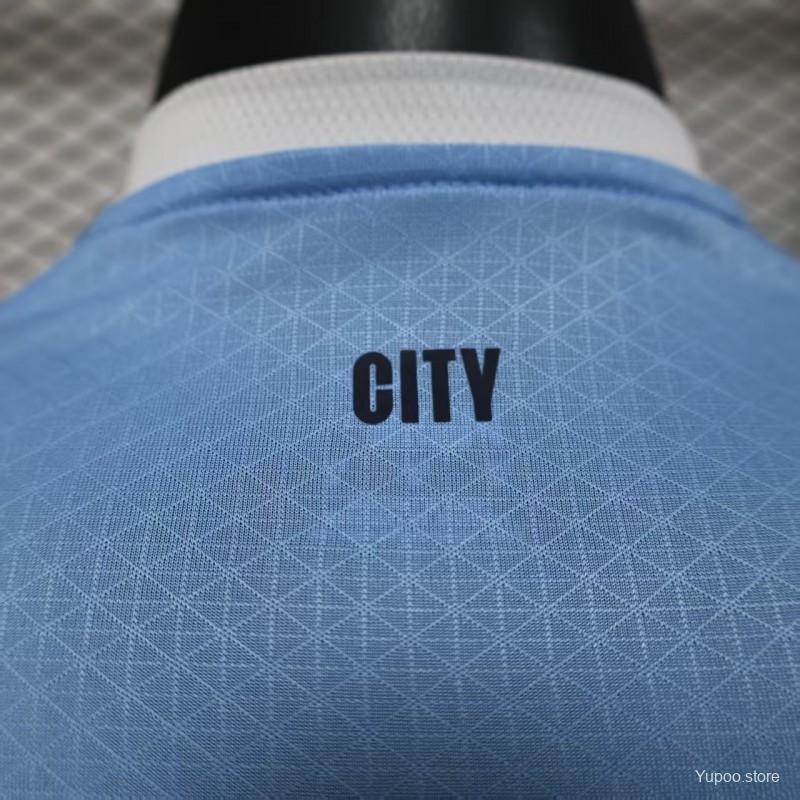 Man City 2025-26 Home Long Sleeve Player Jersey