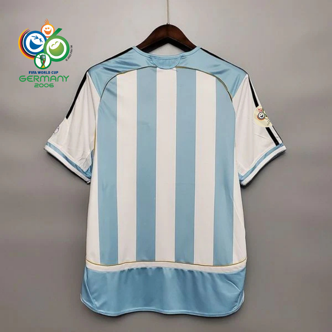 Argentina 2006 World Cup Home Retro Short Sleeve Jersey Personalized S-2XL