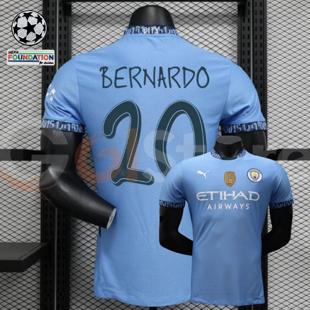 Man City 24-25 Home Player Jersey Bernardo #20 UCL