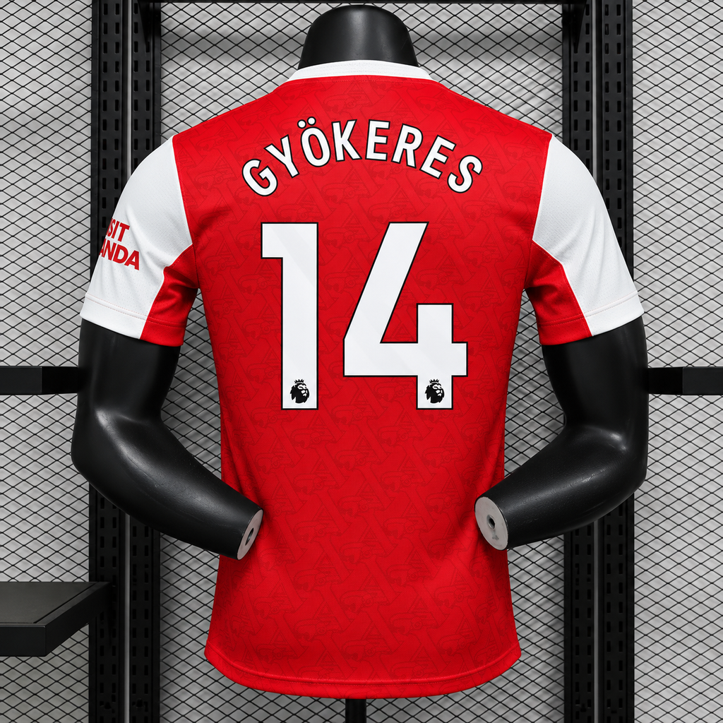 Arsenal FC 2025-2026 Authentic Home Jersey | Viktor Gyökeres #14 Men's Match Shirt