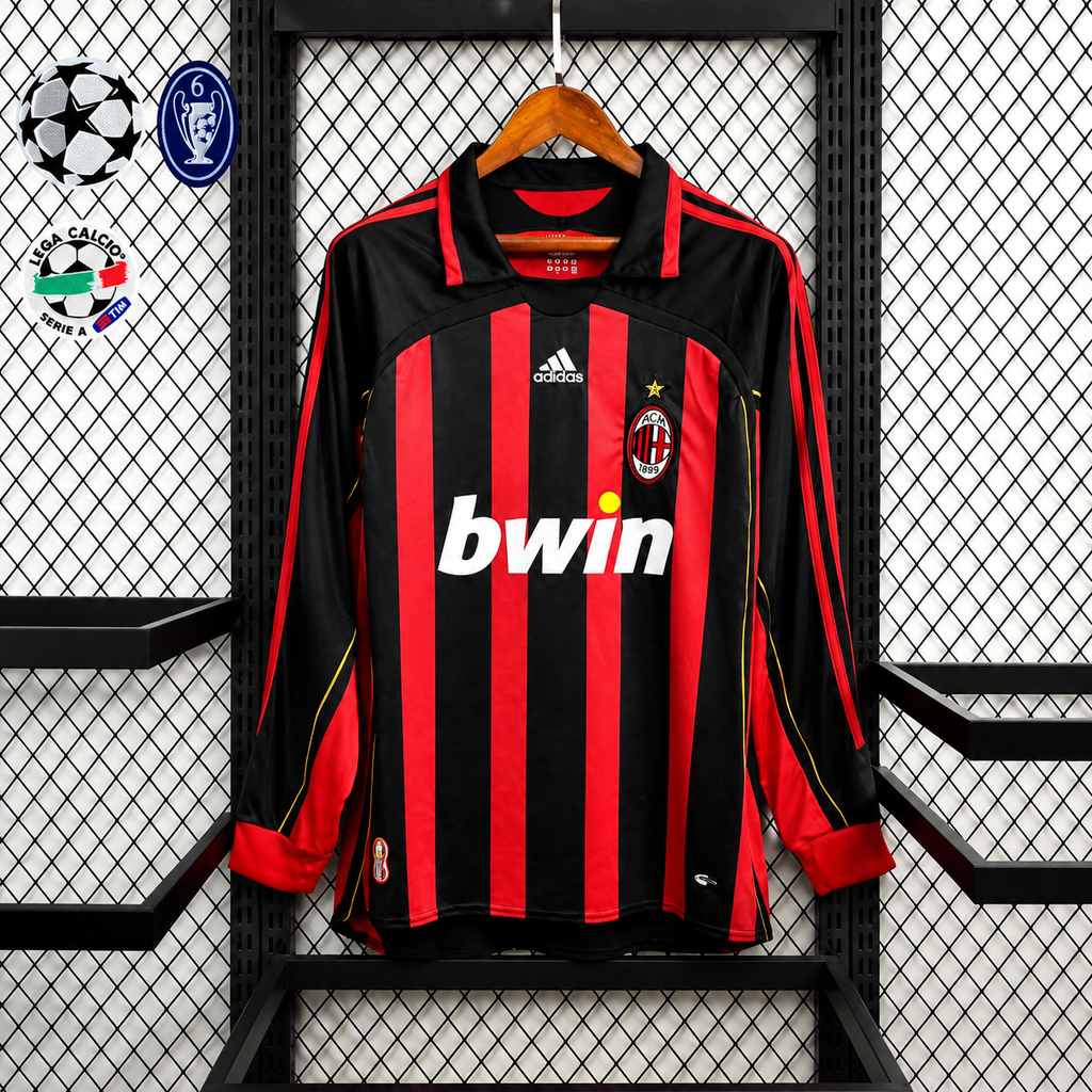 Retro AC Milan 2006-07 Home Jersey Long Sleeve Custom