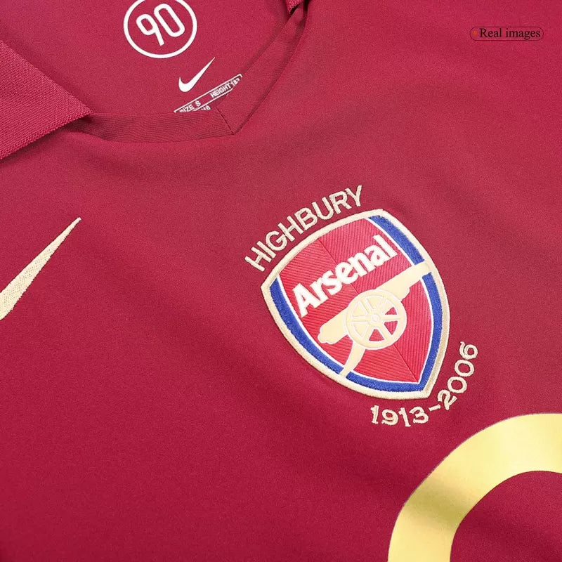 Arsenal FC 2005-2006 Retro Home Jersey | Custom Name & Number Men's Soccer Shirt - Short Sleeve "Highbury Farewell" Edition with Optional UCL or Premier League Patches