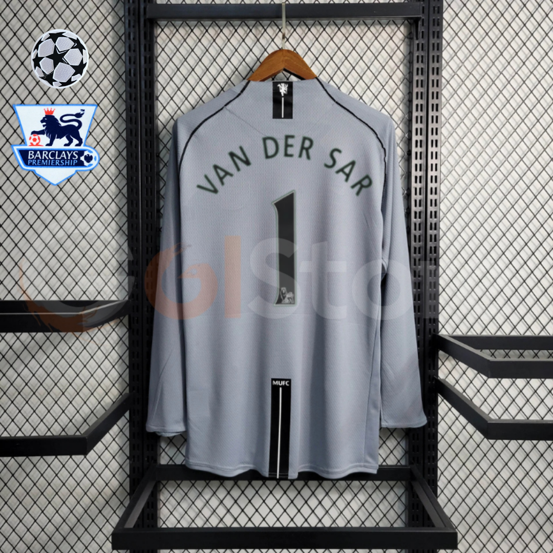 Manchester United 2007-2008 Retro GK Long Sleeve Jersey #1 Van der Sar Personalized PL Rare