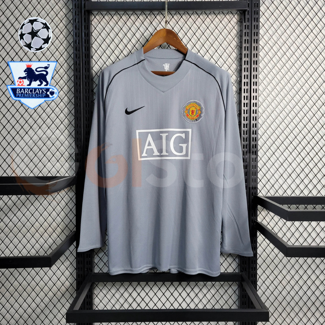 Manchester United 2007-2008 Retro GK Long Sleeve Jersey #1 Van der Sar Personalized PL Rare