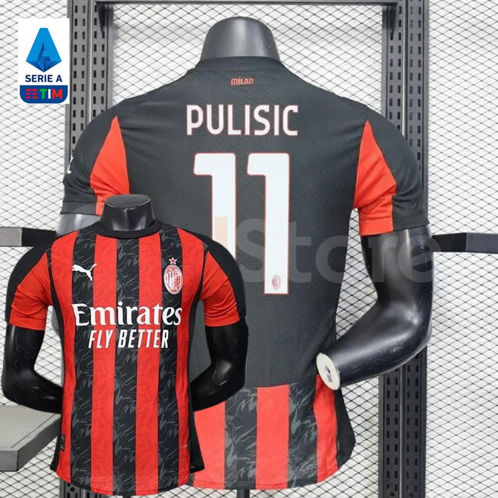 AC Milan 2025-26 Home Jersey Short Sleeve #11 Pulisic
