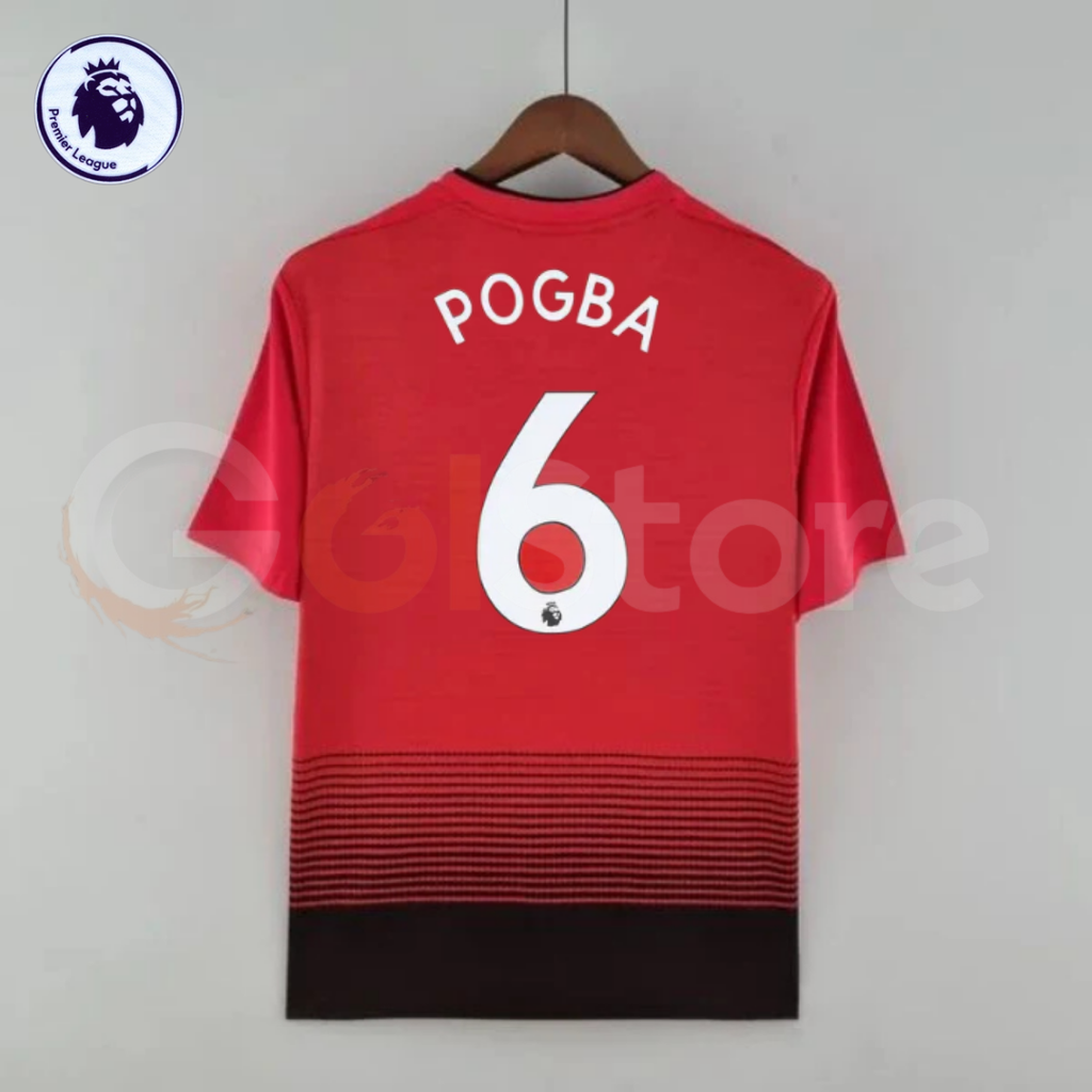 Manchester United 2018-2019 Retro Home Jersey #6 Pogba Personalized PL Patch Rare