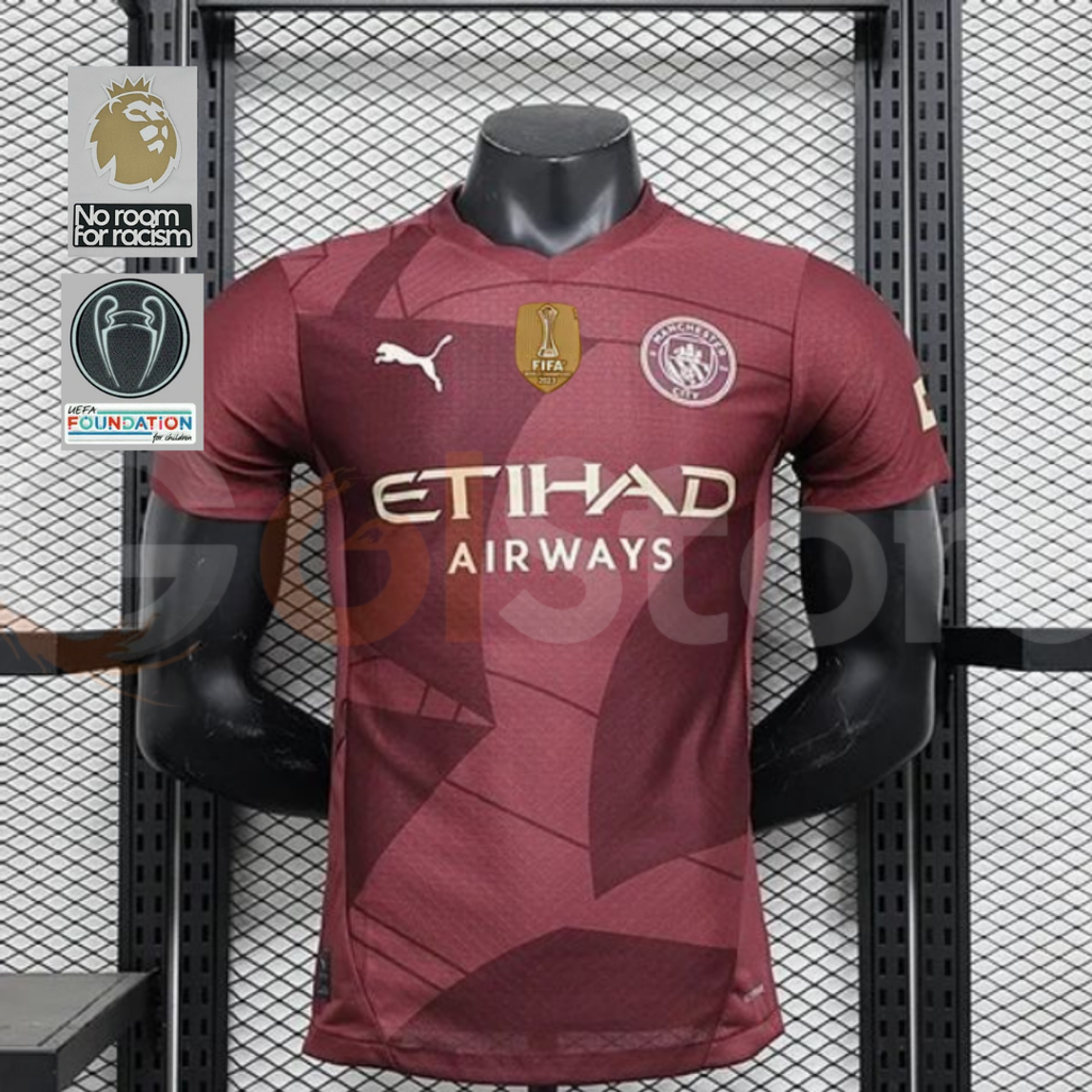 Manchester City 2024-2025 Away Short Sleeve Player Version Jersey UCL Premier League Patch Personalized S-2XL