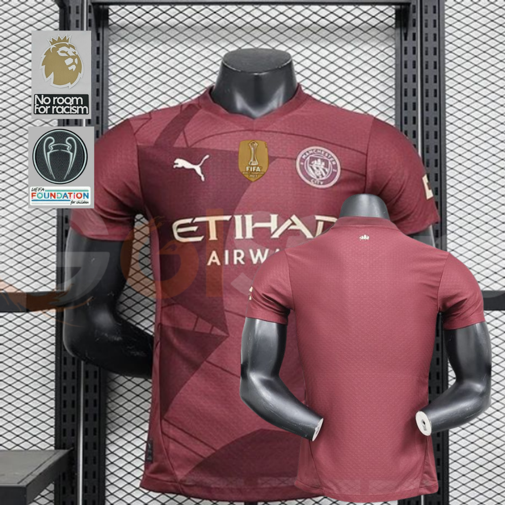 Manchester City 2024-2025 Away Short Sleeve Player Version Jersey UCL Premier League Patch Personalized S-2XL