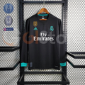2017/18 Real Madrid Retro Away Black Jersey Long Sleeve UCL Personalized