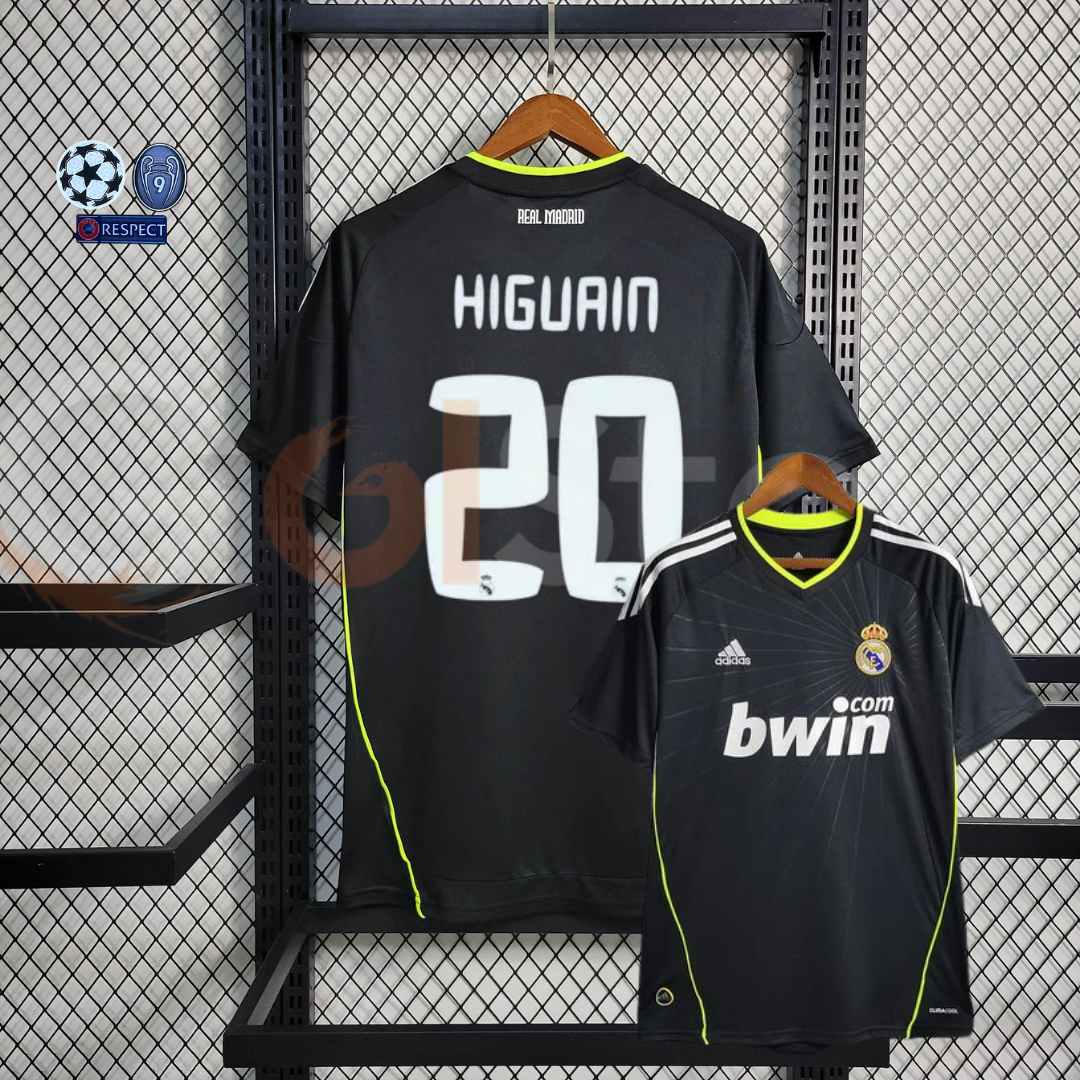 2010/11 Real Madrid Retro Away Black Jersey #20 Higuain UCL Personalized